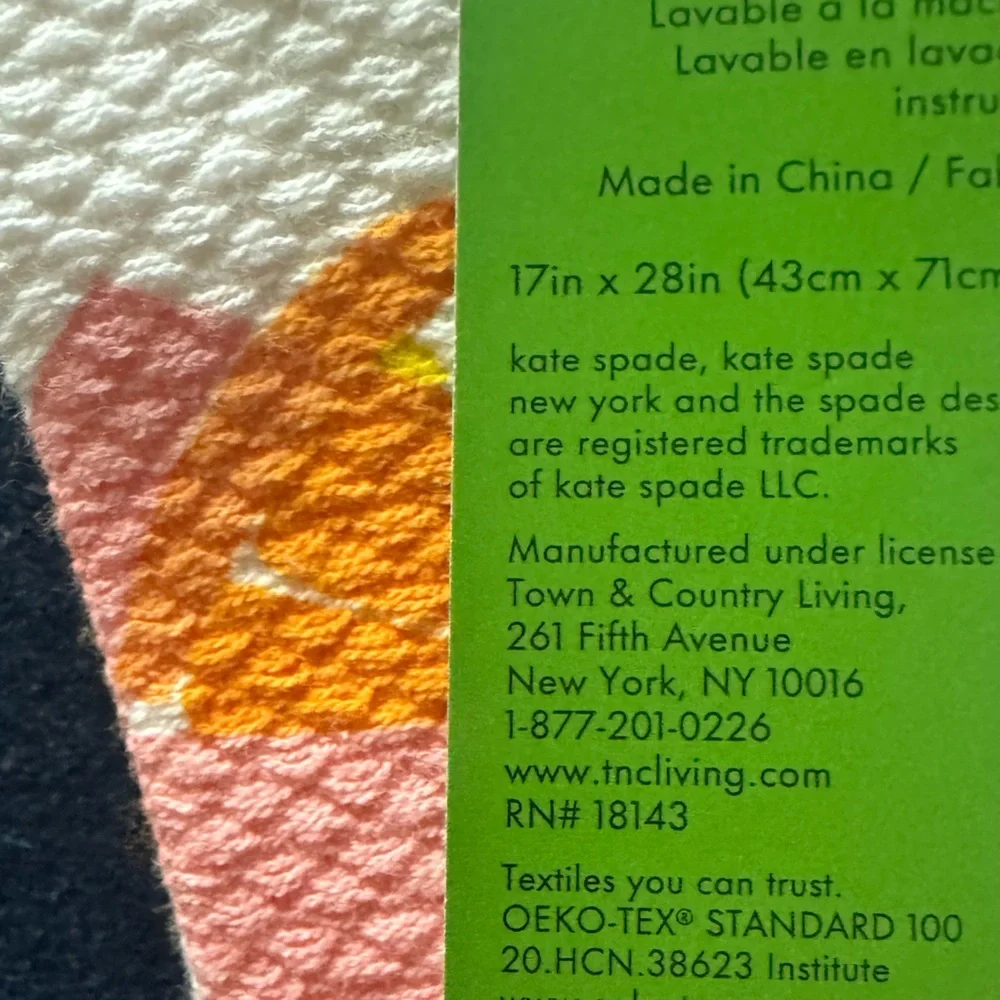 Kate Spade Colorful Fruit & drinks Print Towel-set of 2! 100% cotton FUN FUN FUN
